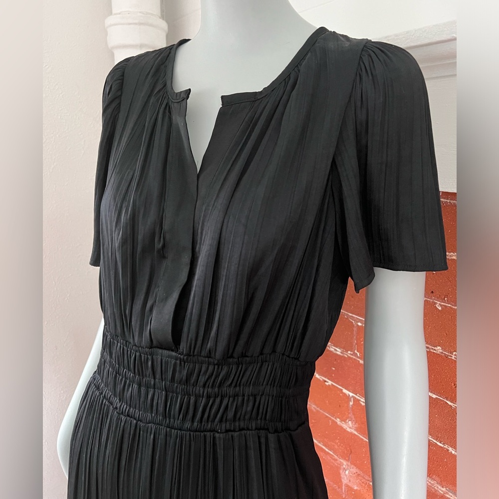 Anthropologie Black Maxi Tiered V‑Neck Dress - Picture 8 of 16